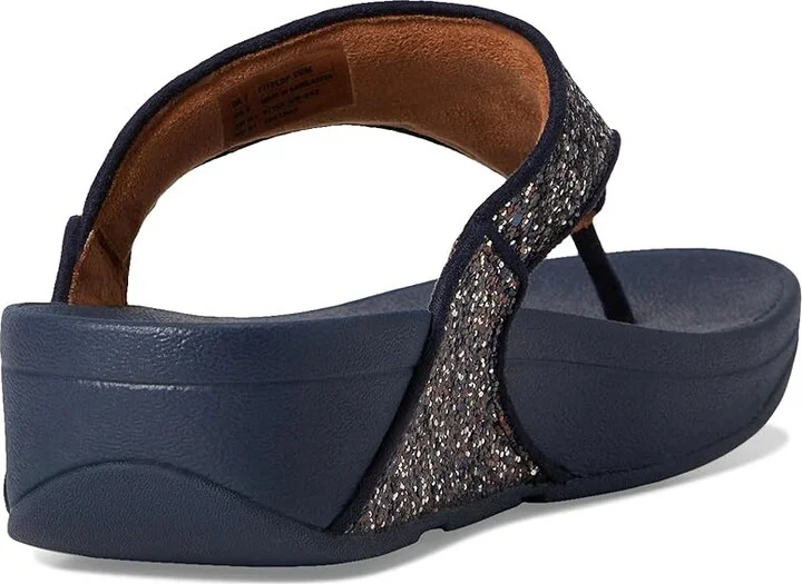FitFlop Lulu Multi-Tonal Glitter Toe-Post Sandals Women's Sandals Midnight Navy Mix : 7 M (B), Microfiber - Image 4