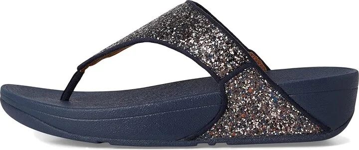 FitFlop Lulu Multi-Tonal Glitter Toe-Post Sandals Women's Sandals Midnight Navy Mix : 7 M (B), Microfiber - Image 6
