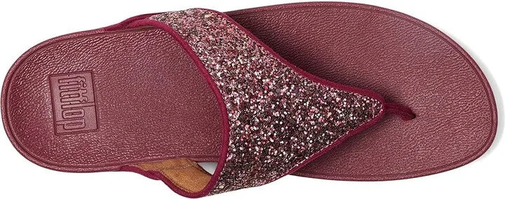 FitFlop Lulu Multi-Tonal Glitter Toe-Post Sandals Women's Sandals Ruby Mix : 8 M (B), Microfiber - Image 2