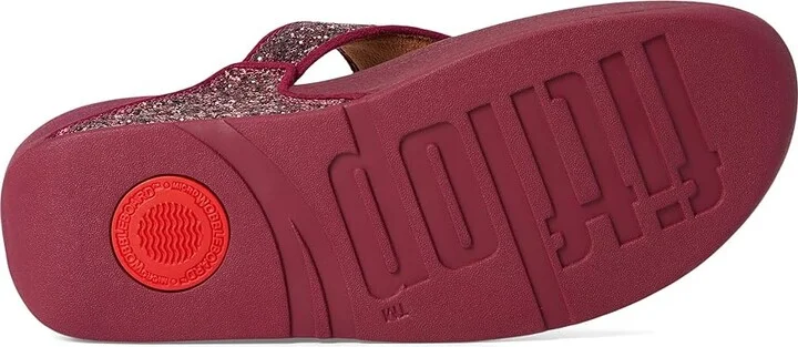 FitFlop Lulu Multi-Tonal Glitter Toe-Post Sandals Women's Sandals Ruby Mix : 8 M (B), Microfiber - Image 3