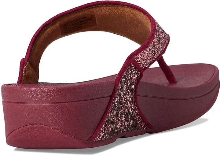 FitFlop Lulu Multi-Tonal Glitter Toe-Post Sandals Women's Sandals Ruby Mix : 8 M (B), Microfiber - Image 4
