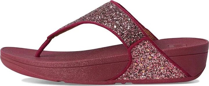 FitFlop Lulu Multi-Tonal Glitter Toe-Post Sandals Women's Sandals Ruby Mix : 8 M (B), Microfiber - Image 6