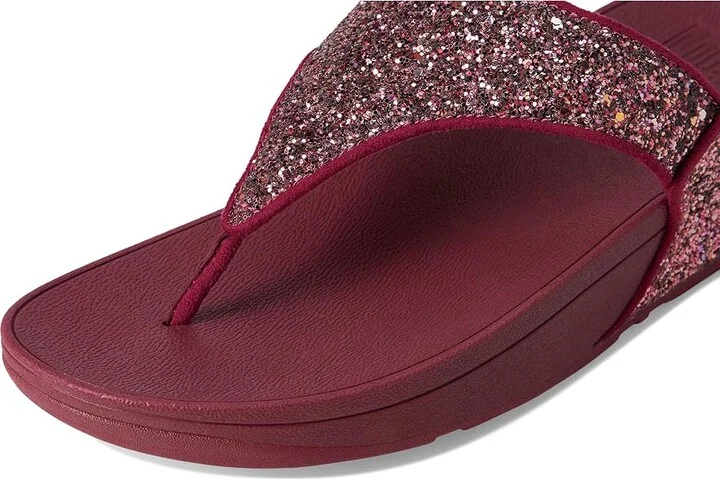 FitFlop Lulu Multi-Tonal Glitter Toe-Post Sandals Women's Sandals Ruby Mix : 8 M (B), Microfiber - Image 7