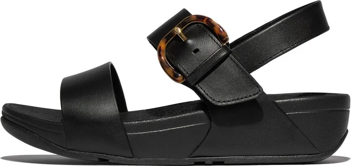 FitFlop LULU Resin-Buckle Leather Back-Strap Sandals