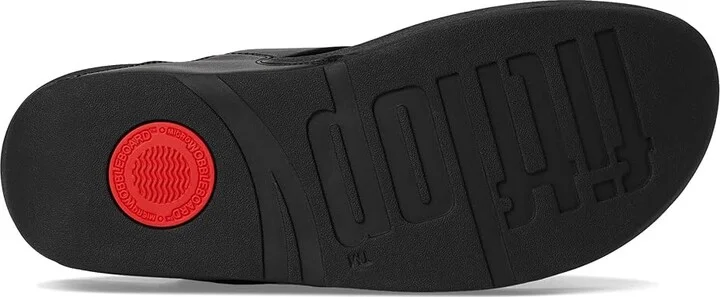 FitFlop Lulu Resin-Buckle Leather Toe-Post Sandals Women's Wedge Shoes All Black : 9 M (B) - Image 3