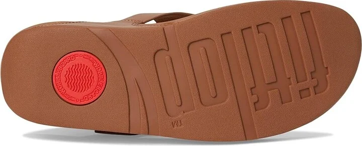 FitFlop Lulu Resin-Buckle Leather Toe-Post Sandals Women's Wedge Shoes Deep Tan : 9 M (B) - Image 3