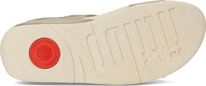 FitFlop Lulu Sequin Back-Strap Sandals Women's Wedge Shoes Platino : 10 M (B), Leather - Image 3