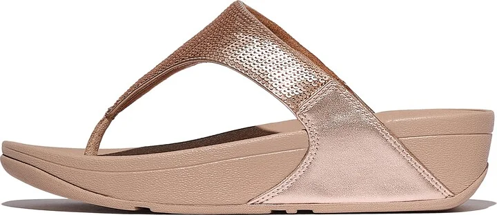 FitFlop LULU Sequin Toe-Post Sandals Sequin-Covered Fabric (Pet)/Faux-Leather (PU)/Microfibre