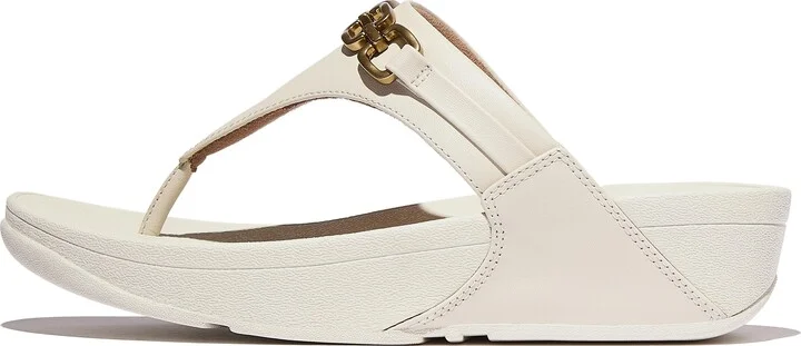 FitFlop LULU Square-Chain Leather Toe-Post Sandals