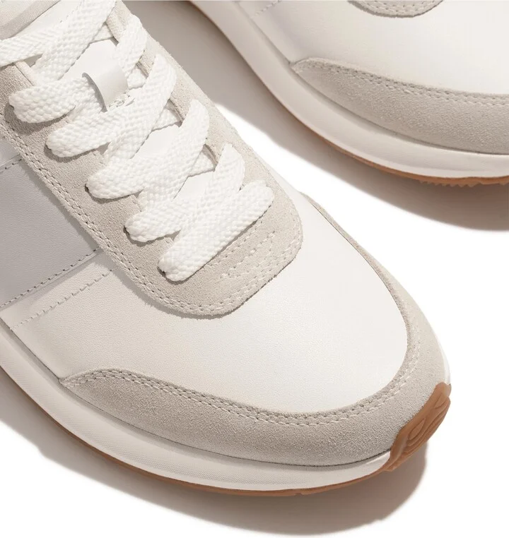 FitFlop Men's F-Mode Flow Lace up Sneakers - Urban white, Arctic gray - Image 3