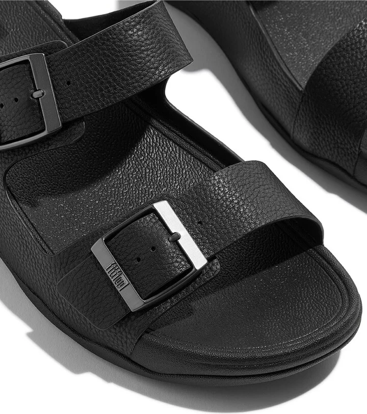 FitFlop Men's Gogh Moc Buckle Tumbled Leather Slides - Image 3
