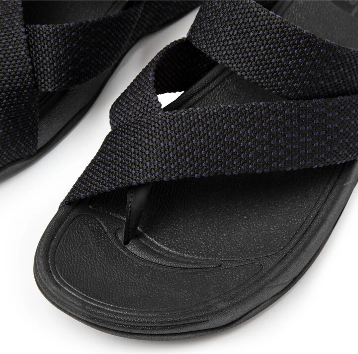 FitFlop Men's Sling Weave Toe Post Sandals - Black/sea - Image 2