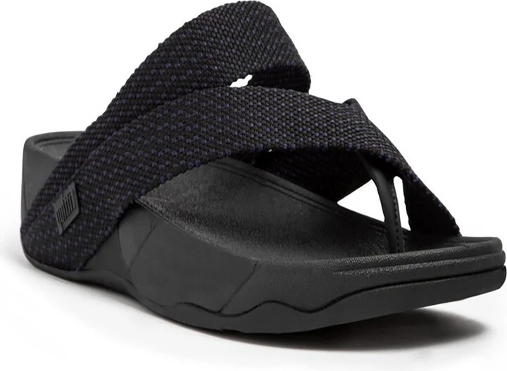 FitFlop Men's Sling Weave Toe Post Sandals - Black/sea