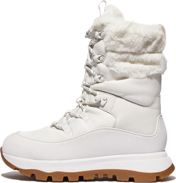 FitFlop NEO-D-HYKER Waterproof Plush-Collar Sub-Zero Mid-Calf Walking Boots Polyester/Leather/Rubber