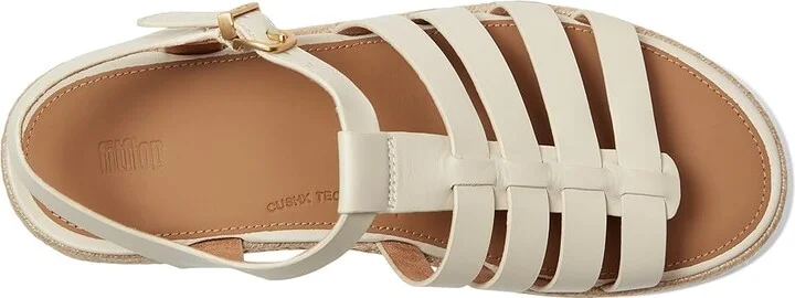 FitFlop PLATFFORMS Espadrille Leather Fisherman Wedge Sandals Women's Wedge Shoes Paris Beige : 6 M (B) - Image 2
