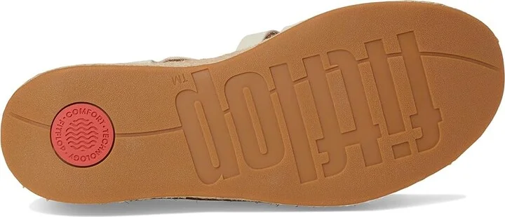 FitFlop PLATFFORMS Espadrille Leather Fisherman Wedge Sandals Women's Wedge Shoes Paris Beige : 6 M (B) - Image 3