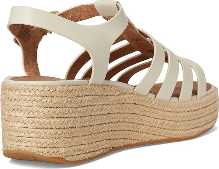 FitFlop PLATFFORMS Espadrille Leather Fisherman Wedge Sandals Women's Wedge Shoes Paris Beige : 6 M (B) - Image 4