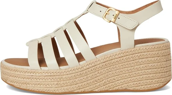 FitFlop PLATFFORMS Espadrille Leather Fisherman Wedge Sandals Women's Wedge Shoes Paris Beige : 6 M (B) - Image 6