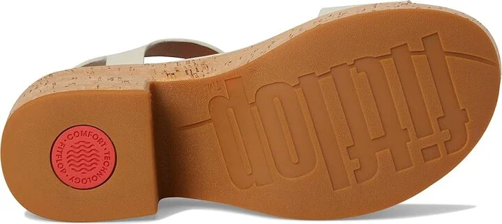 FitFlop Platfforms Leather/Cork Heeled Ankle-Strap Sandals Women's Wedge Shoes Paris Beige : 9 M (B) - Image 3