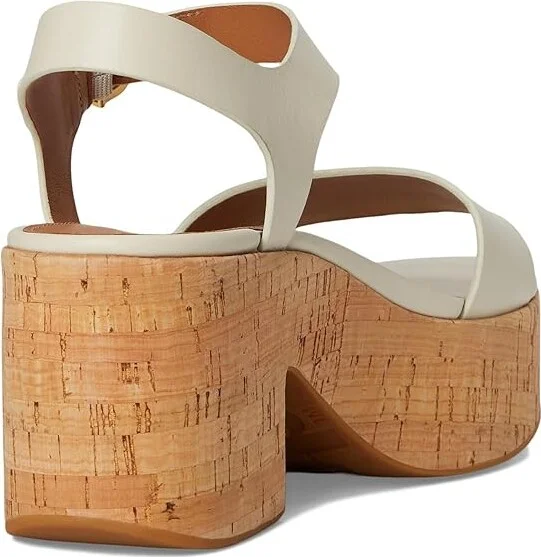 FitFlop Platfforms Leather/Cork Heeled Ankle-Strap Sandals Women's Wedge Shoes Paris Beige : 9 M (B) - Image 4