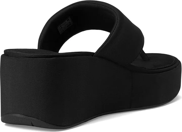 FitFlop Platfforms Wedge Toe-Post Sandals Women's Wedge Shoes All Black : 10 M (B) - Image 4