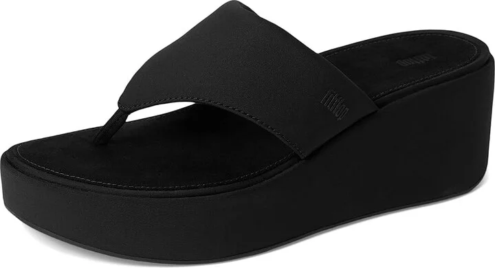 FitFlop Platfforms Wedge Toe-Post Sandals Women's Wedge Shoes All Black : 10 M (B) - Image 5