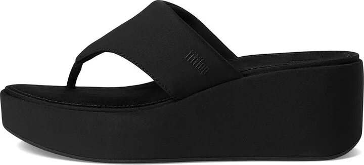 FitFlop Platfforms Wedge Toe-Post Sandals Women's Wedge Shoes All Black : 10 M (B) - Image 6