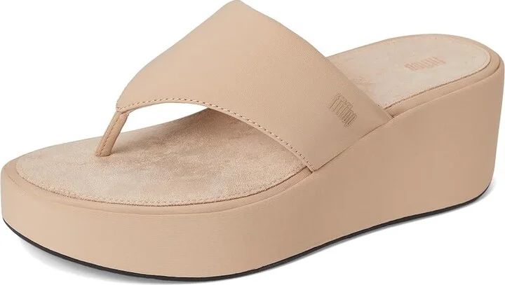 FitFlop Platfforms Wedge Toe-Post Sandals Women's Wedge Shoes Classic Beige : 9 M (B) - Image 5