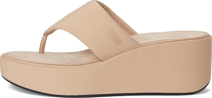 FitFlop Platfforms Wedge Toe-Post Sandals Women's Wedge Shoes Classic Beige : 9 M (B) - Image 6