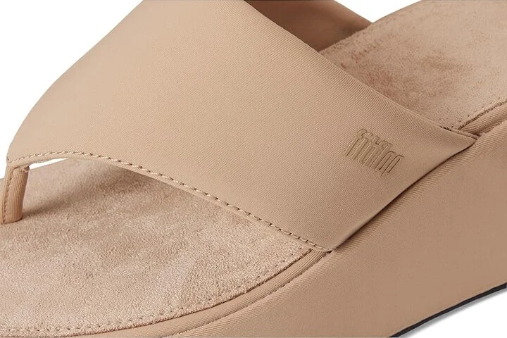 FitFlop Platfforms Wedge Toe-Post Sandals Women's Wedge Shoes Classic Beige : 9 M (B) - Image 7