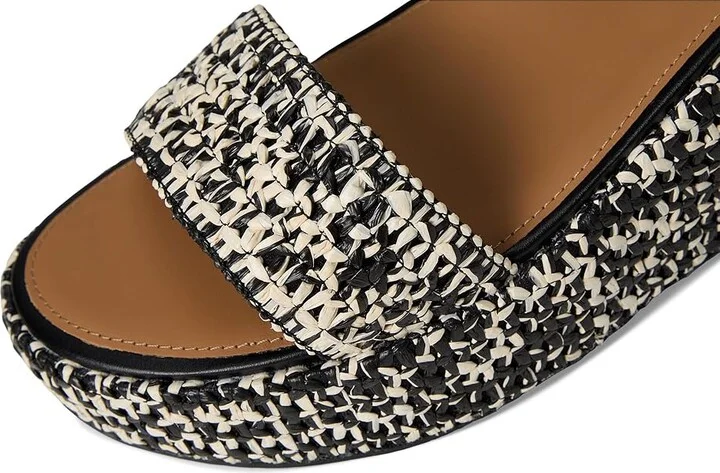 FitFlop Platfforms Woven Wedge Ankle-Strap Sandals Women's Wedge Shoes Black/Ivory Mix : 8 M (B), Leather - Image 7
