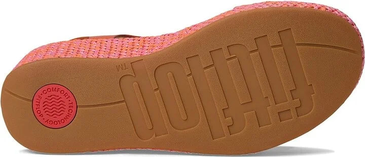 FitFlop Platfforms Woven Wedge Ankle-Strap Sandals Women's Wedge Shoes Satsuma/Pinkperfect Mix : 9 M (B), Leather - Image 3