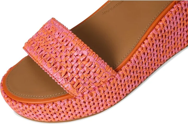 FitFlop Platfforms Woven Wedge Ankle-Strap Sandals Women's Wedge Shoes Satsuma/Pinkperfect Mix : 9 M (B), Leather - Image 7