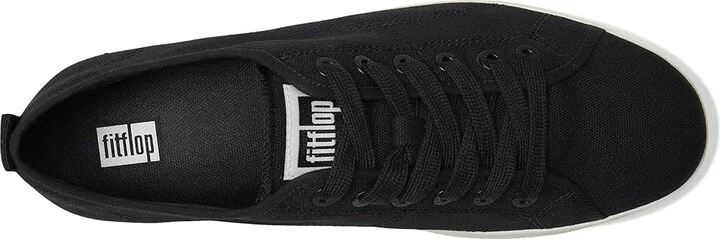 FitFlop Rally Canvas Sneakers Women's Walking Shoes Black/Cream : 10 M (B) - Image 2