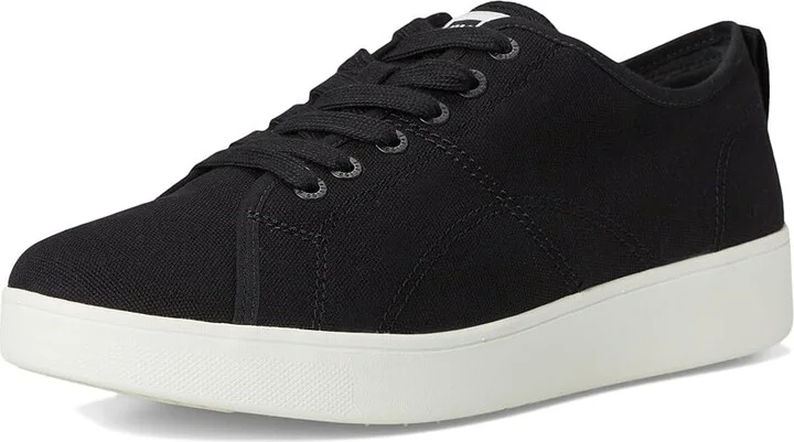 FitFlop Rally Canvas Sneakers Women's Walking Shoes Black/Cream : 10 M (B) - Image 5