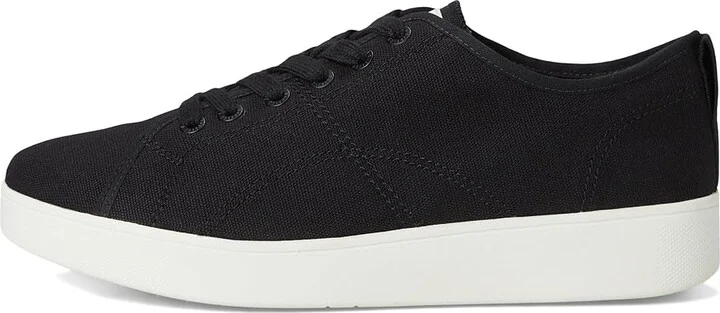 FitFlop Rally Canvas Sneakers Women's Walking Shoes Black/Cream : 10 M (B) - Image 6