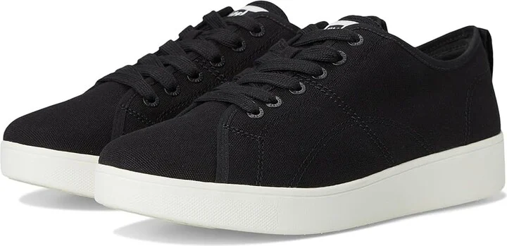 FitFlop Rally Canvas Sneakers Women's Walking Shoes Black/Cream : 10 M (B)