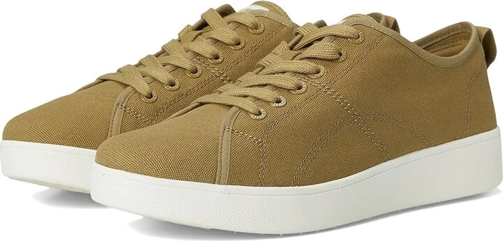 FitFlop Rally Canvas Sneakers Women's Walking Shoes Camo-green/Cream : 8 M (B)