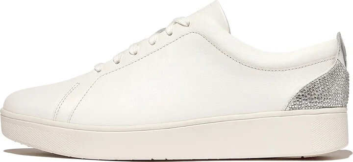 FitFlop RALLY Crystal-Backtab Leather Sneakers Leather Crystal Covered Microfibre