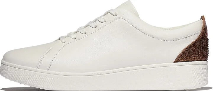 FitFlop RALLY Crystal-Backtab Leather Sneakers Leather Crystal Covered Microfibre