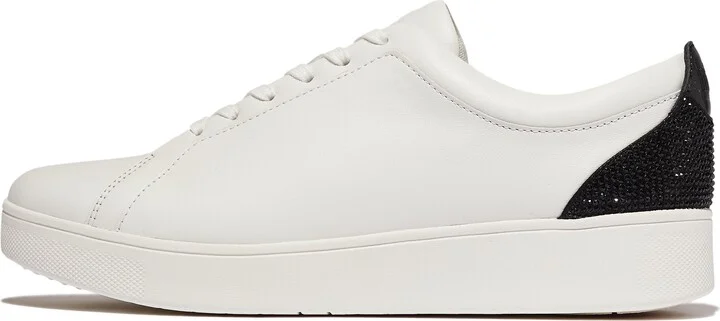FitFlop RALLY Crystal-Backtab Leather Sneakers Leather Crystal Covered Microfibre
