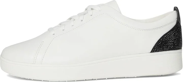 FitFlop Rally Crystal-Backtab Leather Trainers Women's Shoes Black : 5 M (B) - Image 6