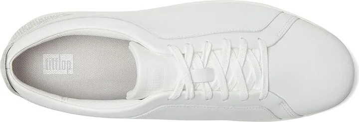 FitFlop Rally Crystal-Backtab Leather Trainers Women's Shoes Urban White/Silver : 10 M (B) - Image 2