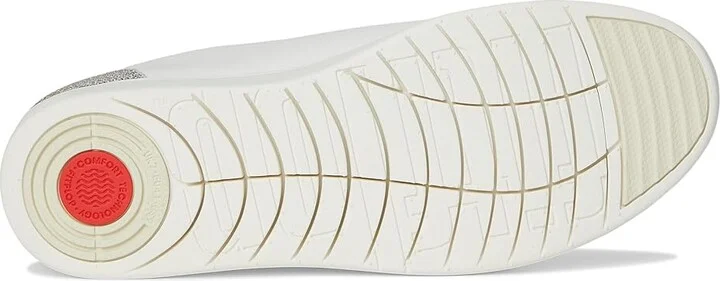 FitFlop Rally Crystal-Backtab Leather Trainers Women's Shoes Urban White/Silver : 10 M (B) - Image 3