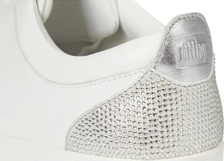 FitFlop Rally Crystal-Backtab Leather Trainers Women's Shoes Urban White/Silver : 10 M (B) - Image 7