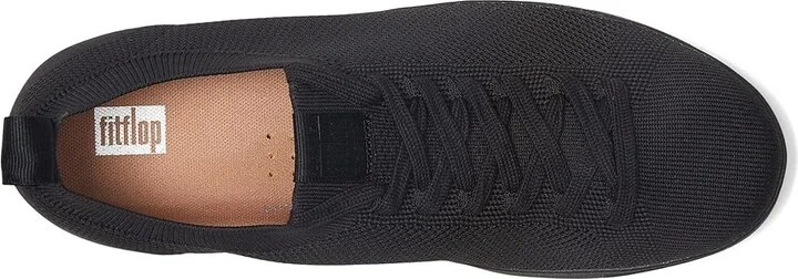 FitFlop Rally E01 Multi-Knit Trainers Women's Shoes All Black 2 : 8 M (B), Textile - Image 2