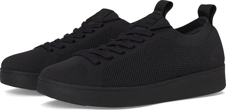 FitFlop Rally E01 Multi-Knit Trainers Women's Shoes All Black 2 : 8 M (B), Textile