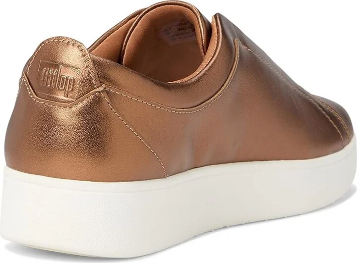 FitFlop Rally Elastic Metallic Leather Slip-On Sneakers Women's Shoes Bronze Mix : 5 M (B), Leather/Synthetic - Image 4