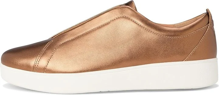 FitFlop Rally Elastic Metallic Leather Slip-On Sneakers Women's Shoes Bronze Mix : 5 M (B), Leather/Synthetic - Image 6