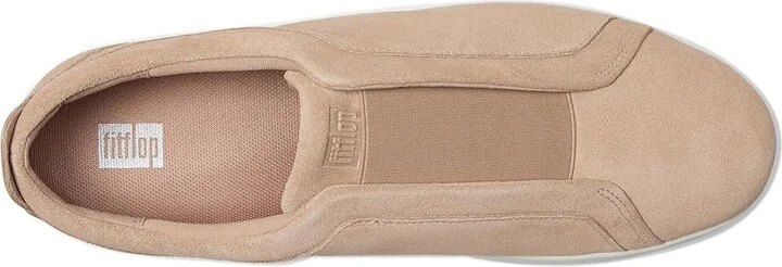 FitFlop Rally Elastic Suede Slip-On Sneakers Women's Shoes Classic Beige : 6.5 M (B), Synthetic - Image 2